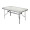 Emma and Oliver Tala Rectangular Tempered Glass Top Patio Table with Umbrella Hole and Black Steel Tube Frame